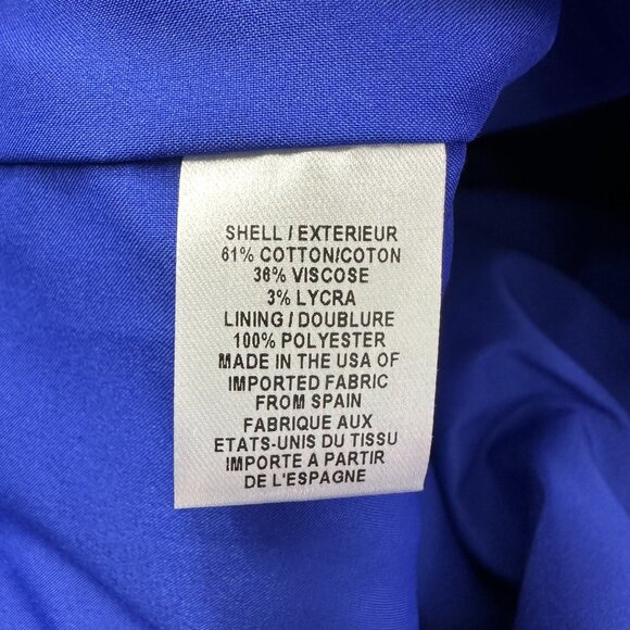 Milly Sheath Dress 10 Keithly Cut Out Cold Shoulder Cocktail Fitted Royal Blue - Picture 11 of 11